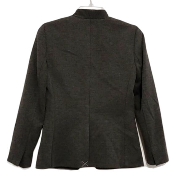 J. Crew Going Out Blazer 0 Tailored Gray Open Front Notch Collar Minimalist - Picture 4 of 10